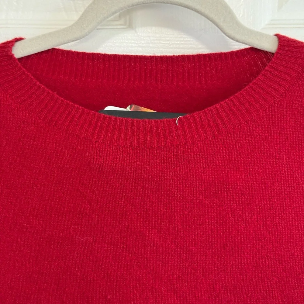 Red Crew Neck 100% WOOL Sweater. XL - Picture 3 of 6